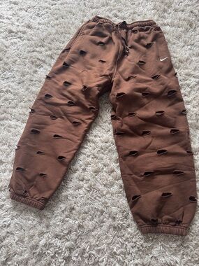 Jacquemus /Nike Brown Distressed Track Joggers